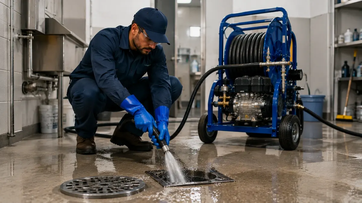 Floor Drain Hydro Jet Cleaning in Buttonwillow